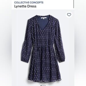 NWT Stitch Fix Navy Blue & Gold Dress Medium Collective Concepts